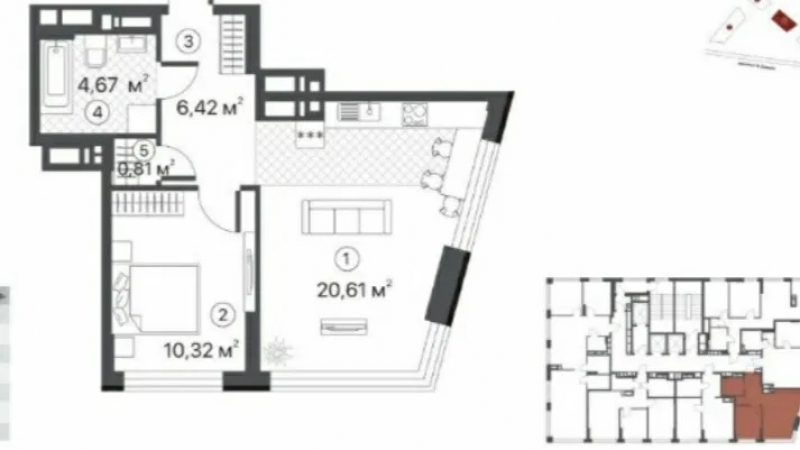 $47000 / Бажана проспект, Киев, Киев / Продажа / Квартира / 44 кв.м. / 1 комнат